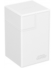 Cutie pentru carti de joc Ultimate Guard Flip`n`Tray XenoSkin - Monocolor White (100+ bucăți) -1